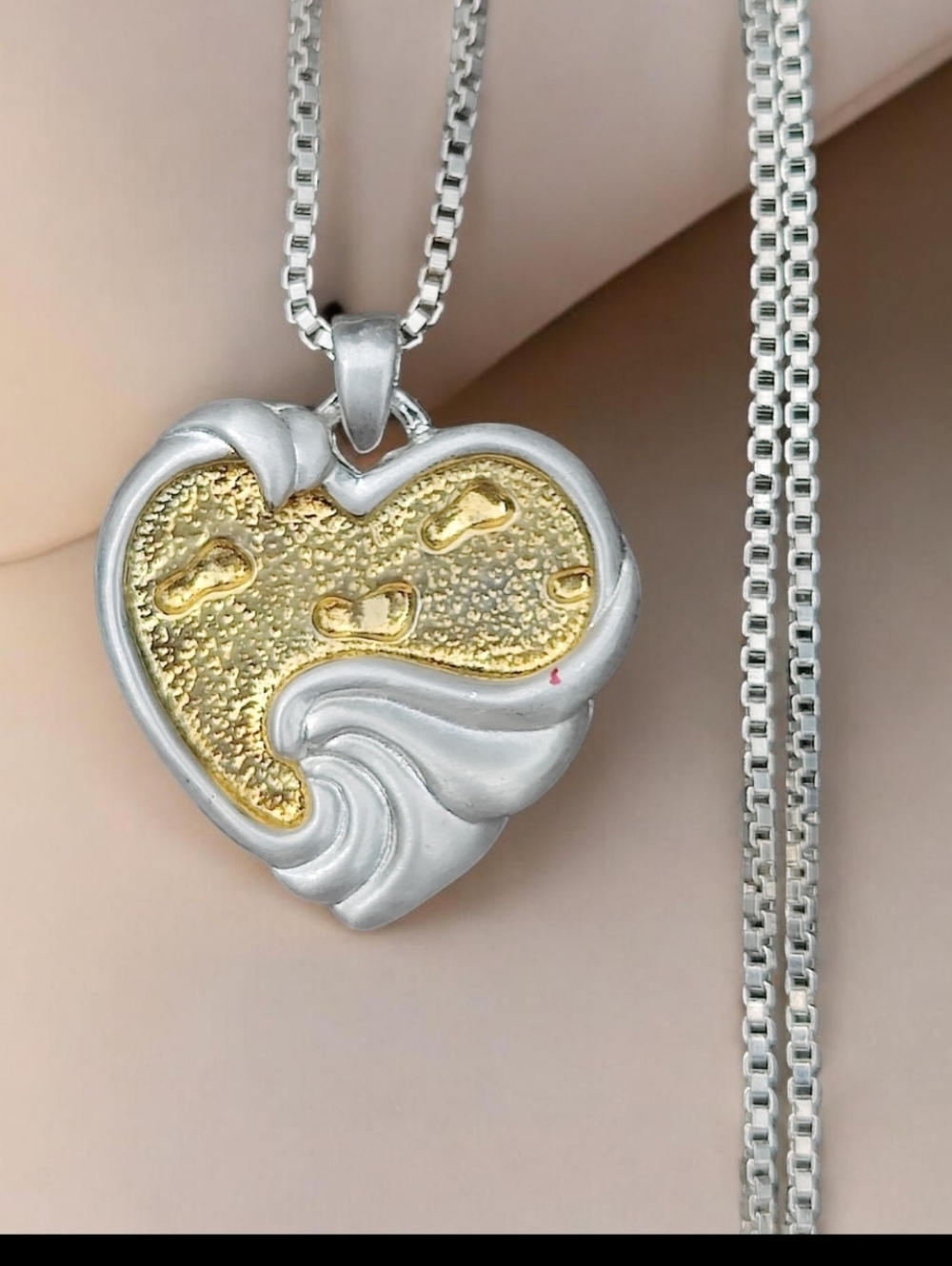 Gorham Sterling Footprints In The Sand Pendant Necklace